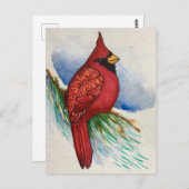 Handsome Northern Cardinale Red Bird Briefkaart (Voorkant / Achterkant)