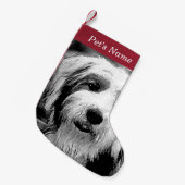 Handsome Old English Sheepdog Kleine Kerstsok (Voorkant (Hangend))