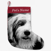 Handsome Old English Sheepdog Kleine Kerstsok (Voorkant)