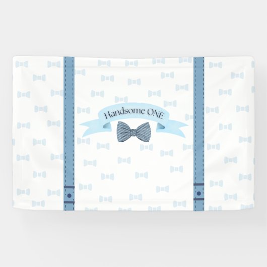 Handsome One Baby Boy First Birthday Banner (Horizontaal)