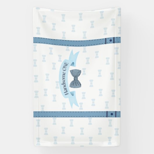 Handsome One Baby Boy First Birthday Banner (Verticaal)