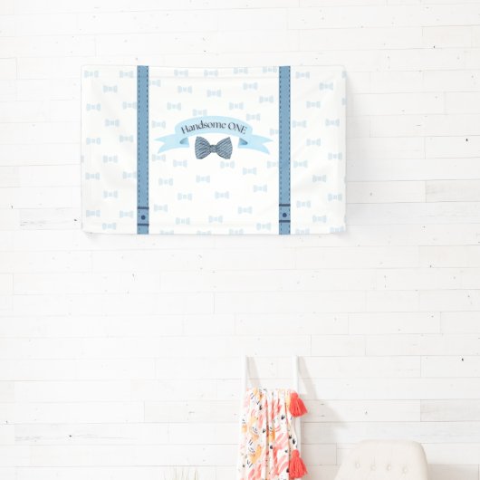 Handsome One Baby Boy First Birthday Banner (Insitu)