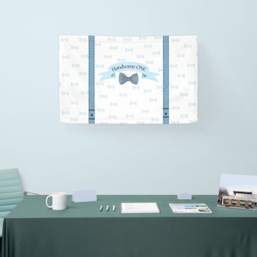 Handsome One Baby Boy First Birthday Banner (Beurs)