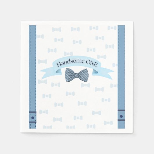 Handsome One Baby Boy First Birthday Party Napkins Servet (Voorkant)