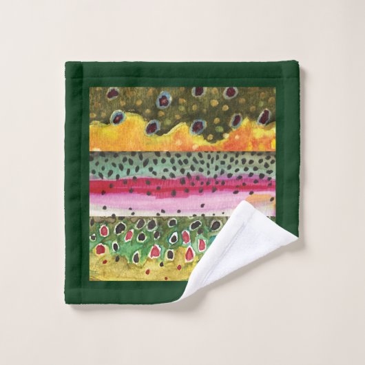 Handsome Original 3 Trout Skins Bad Handdoek (Wasdoekje)