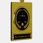 Handsome Personalized Attorney Ornament JOUW TEKST Verguld Banner Ornament (Rechts)
