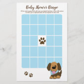 Handsome Puppy Dog Boy Baby shower Bingo Game (Voorkant)