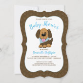 Handsome Puppy Dog Boy Baby shower nodigt Brown ui Kaart (Voorkant)