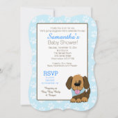 Handsome Puppy Dog Paw Print Baby shower Uitnodige Kaart (Voorkant)