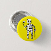 Handsome Robot beroemd gemaakt door Fred Wilder on Ronde Button 3,2 Cm (Voorkant /achterkant)