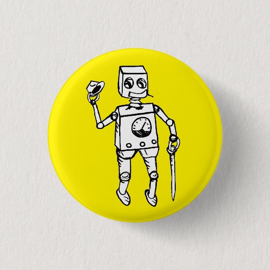 Handsome Robot beroemd gemaakt door Fred Wilder on Ronde Button 3,2 Cm (Voorkant)