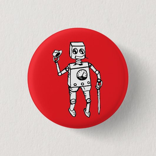 Handsome Robot beroemd gemaakt door Fred Wilder Ronde Button 3,2 Cm (Voorkant)