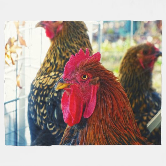 Handsome Rooster Fleece Deken (Voorkant (Horizontaal))