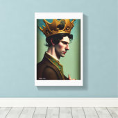Handsome Royal King Faux Canvas afdrukken (Insitu (Houten vloer))