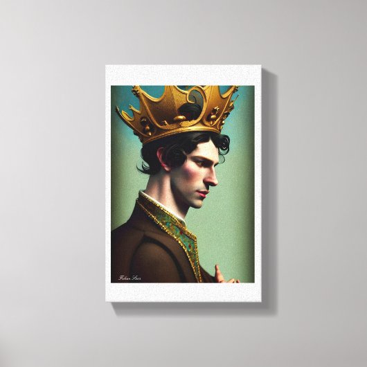 Handsome Royal King Faux Canvas afdrukken (Voorkant)