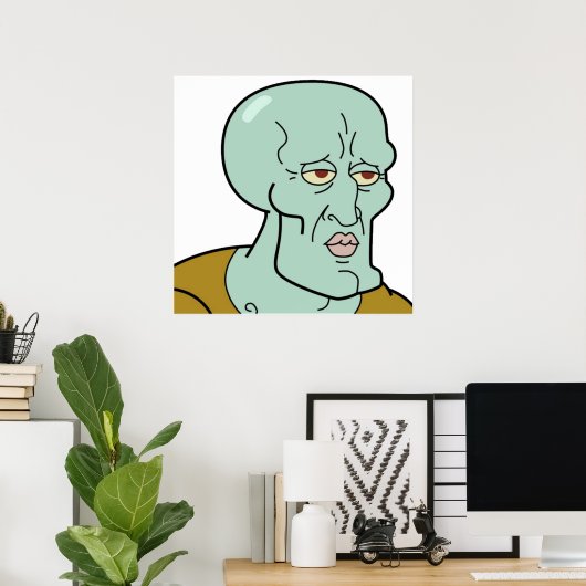 Handsome Squidward TShirt Poster (Thuiskantoor)