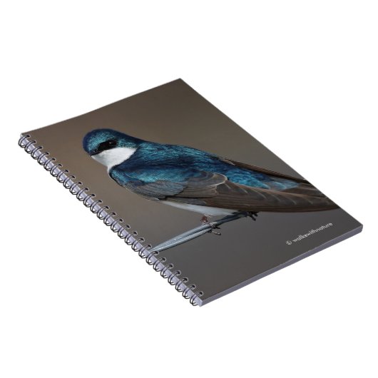 Handsome Tree Swallow: Bird on a Wire Notitieboek (Rechterzijde)