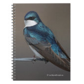 Handsome Tree Swallow: Bird on a Wire Notitieboek (Voorkant)