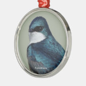 Handsome Tree Swallow Blue Songbird Metalen Ornament (Links)