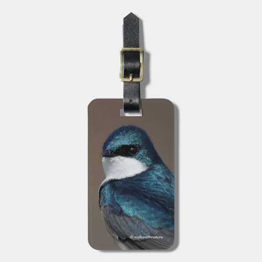 Handsome Tree Swallow Songbird on a Wire Bagagelabel (Voorkant verticaal)