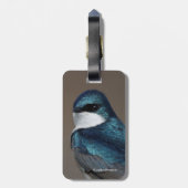Handsome Tree Swallow Songbird on a Wire Bagagelabel (Achterkant verticaal)