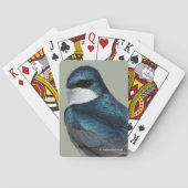 Handsome Tree Swallow Songbird on a Wire Pokerkaarten (Achterkant)