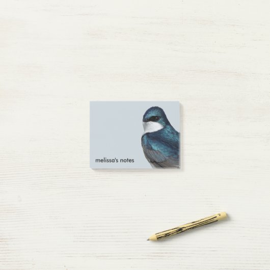 Handsome Tree Swallow: Zangvogel op een draad Post-it® Notes (Op bureau)