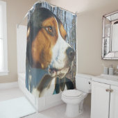 Handsome Treeing Walker Coonhound Douchegordijn (In situ)