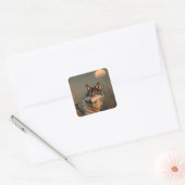 Handsome Wolf Vierkante Sticker (Envelop)