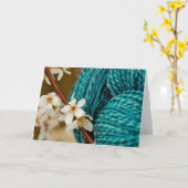 Handspun met Pruim komt Kaart tot bloei (Gele Bloem)