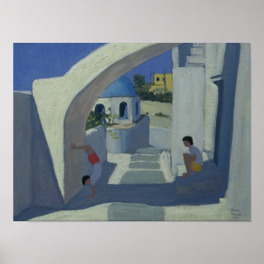 Handstand Santorini Poster (Voorkant)