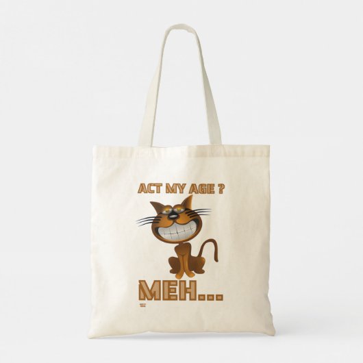 "HANDT MIJN LEEFTIJD? MEH..." grappig cadeautje vo Tote Bag (Achterkant)