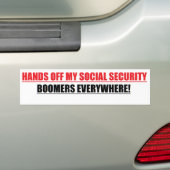 HANDT MIJN SOCIALE VEILIGHEIDSBOOMERS OM HET EVEN  BUMPERSTICKER (Op auto)