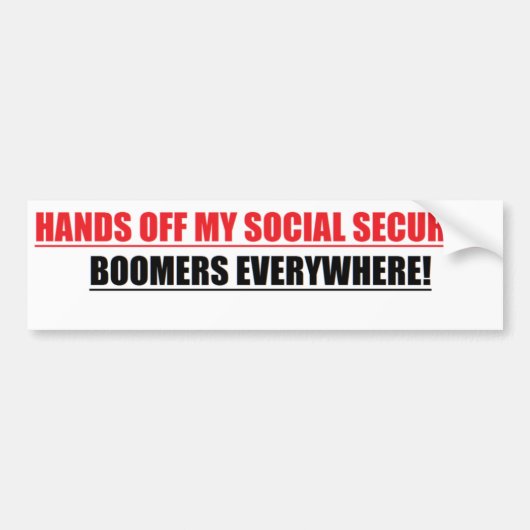 HANDT MIJN SOCIALE VEILIGHEIDSBOOMERS OM HET EVEN  BUMPERSTICKER (Voorkant)