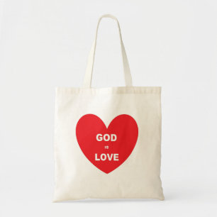 Handtas God Is Liefde Rood Hart