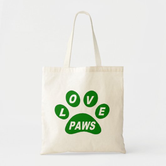 Handtas Love Paws on Paws Green (Voorkant)