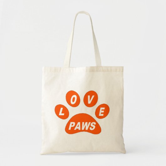 Handtas Love Paws op Sinaasappel (Voorkant)