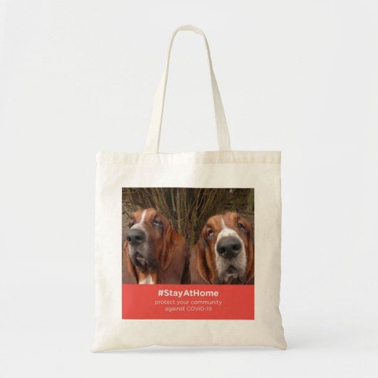 Handtas met afneembare beschermhuls Blijf thuis (Voorkant)