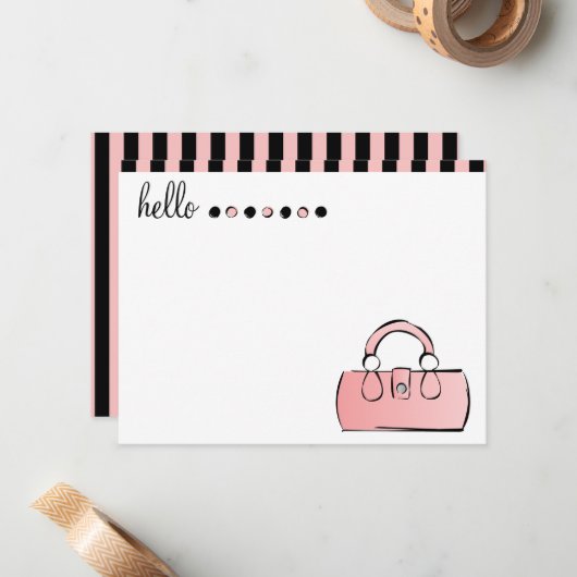 Handtas met briefkaart (Voorkant / Achterkant in situ)