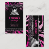 Handtas Purse N Lace Pink Zebra Modern Diamond Visitekaartje (Voorkant / Achterkant)