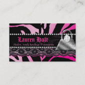 Handtas Purse N Lace Pink Zebra Modern Diamond Visitekaartje (Achterkant)