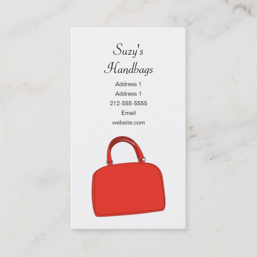 Handtas Visitekaartje (Voorkant)