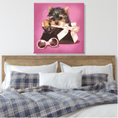 Handtas yorkie canvas afdruk (Insitu (Slaapkamer))