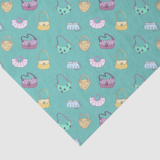 Handtassen met handtas, handtassen, spatroon Blauw Tissuepapier (Detail)