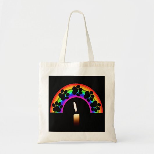 Handtassen op een regenboog met kaars (Voorkant)