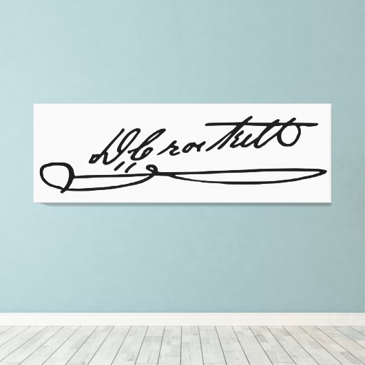 Handtekenaar van Davy Crockett Canvas Afdruk (Insitu (Houten vloer))