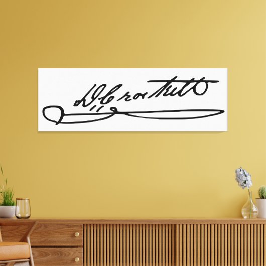 Handtekenaar van Davy Crockett Canvas Afdruk (Insitu (Woonkamer))