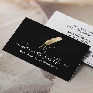 Handtekenaar voor notionele lening Gold Quill Logo Visitekaartje