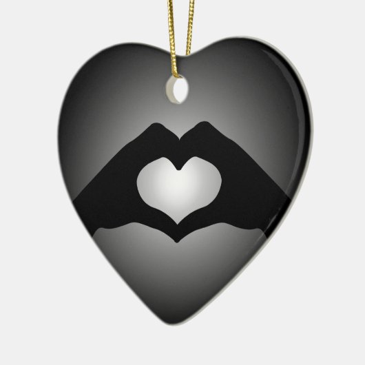 handtekenbord Heart Keramisch Ornament (Links)