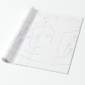 HANDTEKEND HUIS CADEAUPAPIER (Uitgerold)